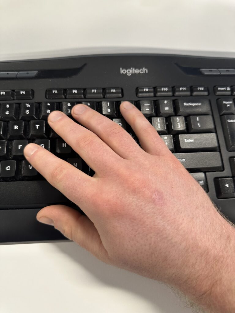 My hand...because my feet are shy.